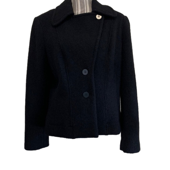 SIGRID Olsen Black 3 button jacket size 12 - Picture 7 of 7